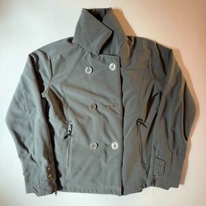 Mountain Hardwear Tuja Jacket Titanium Grey Women’s XL Faux Fur Lined Pea Coat